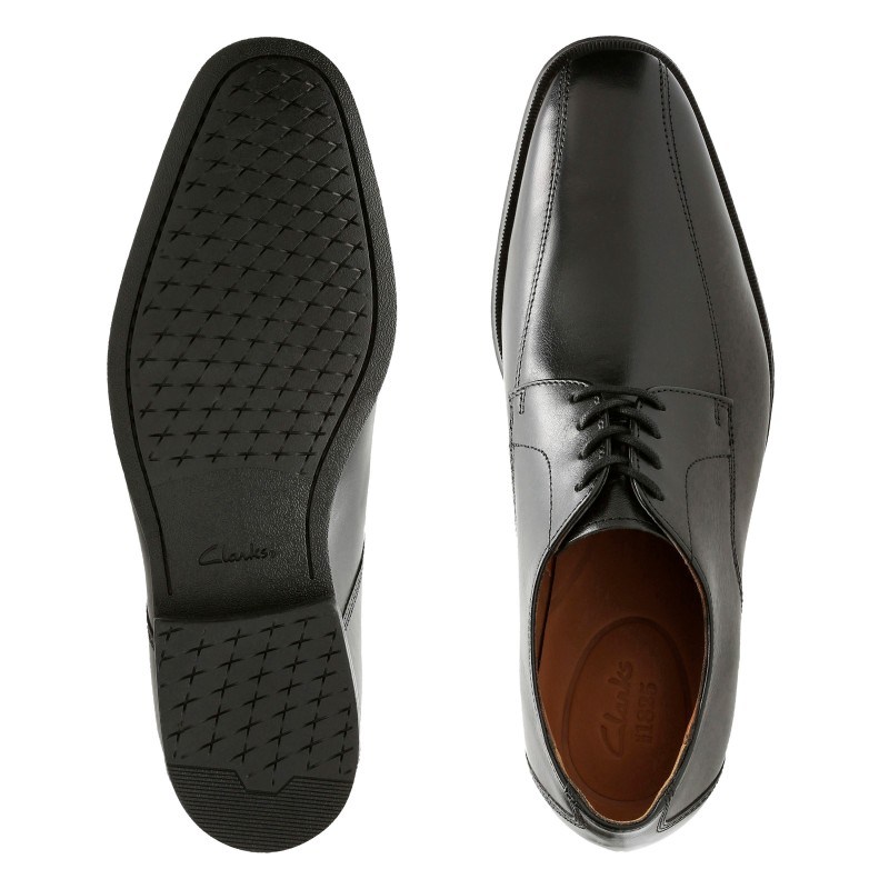 Елегантни мъжки кожени обувки Clarks Gilman Mode черни 